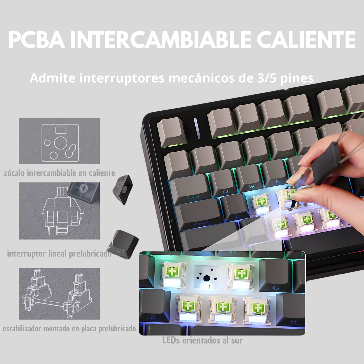 EPOMAKER X F75 75% 80-Key Gasket Hot-Swap Bluetooth 5.0/2.4G Wireless/Wired Mechanical Keyboard PBT Keycaps for Win/Mac